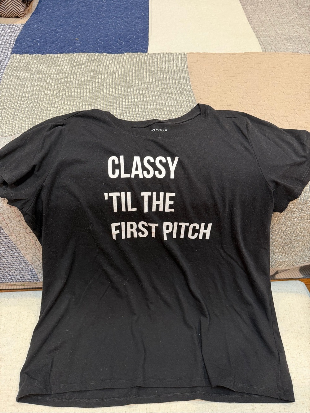 torrid Black Graphic Tee with White Text
